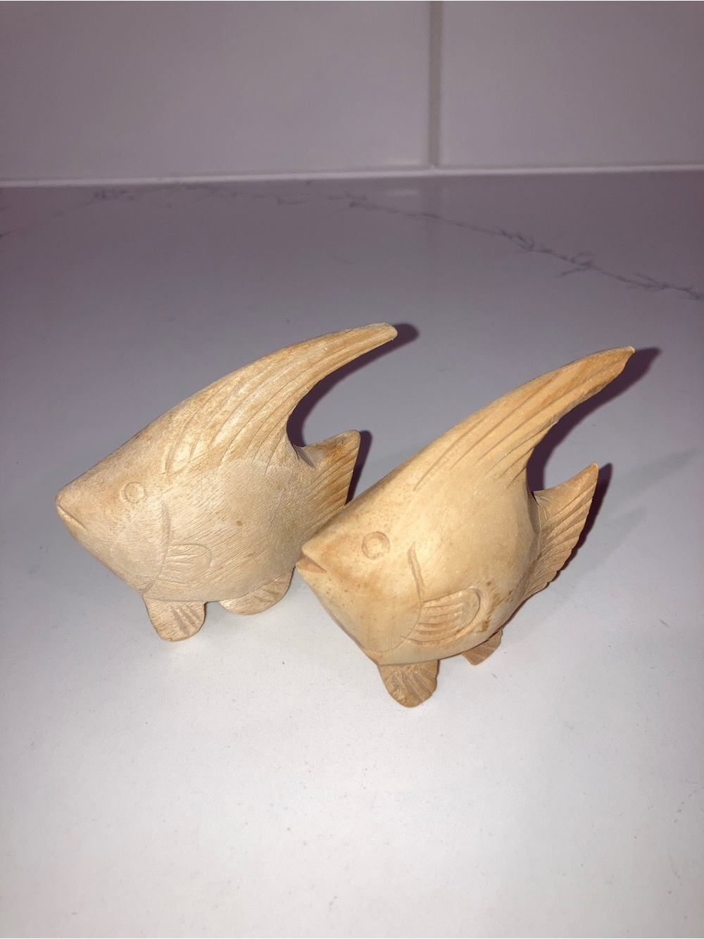 (5/$5) Hand-Carved Wooden Fish Figurines